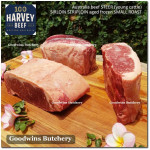 Beef Sirloin AGED BY GOODWINS Australia STEER young cattle (Striploin / New York Strip / Has Luar) frozen brand Harvey/Midfield ROAST SMALL 4-5" +/-1.3 kg/pc (price/kg)